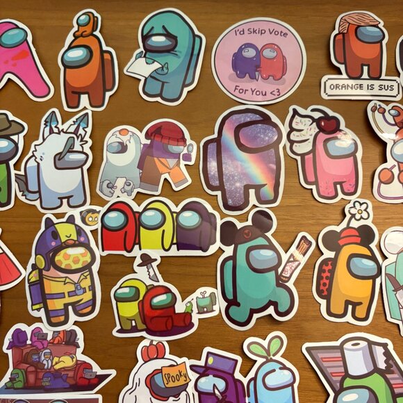 Among Us Imposters Sus 50 PCS Waterproof Vinyl Stickers (SKU: 57ST) - Picture 4 of 7